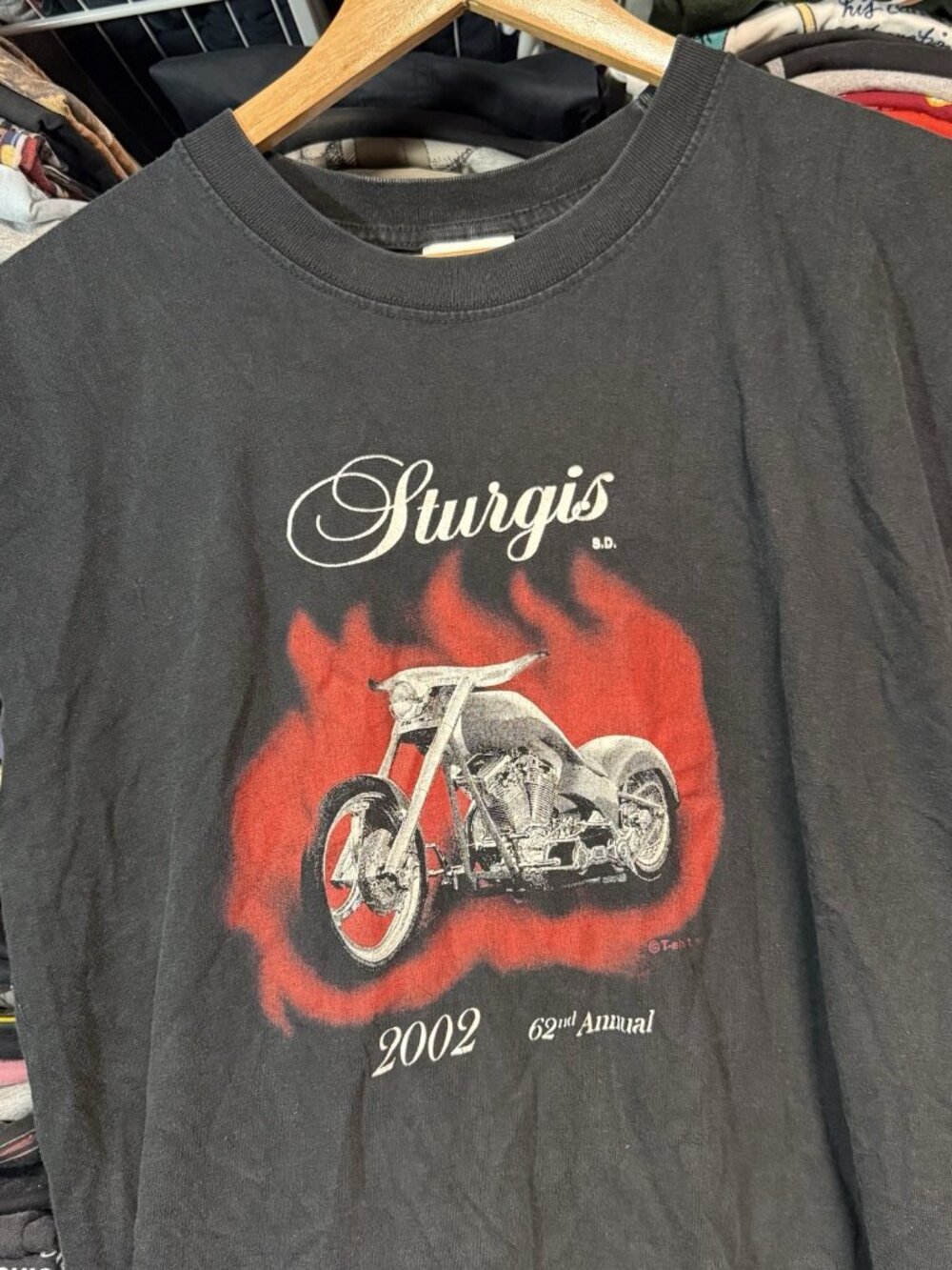 2002 Sturgis Biker Sleeveless  T Shirt Dream Catcher Graphic Black